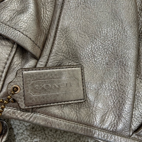 Rose Gold Metallic Coach Shoulder Bag - Picture 6 of 8